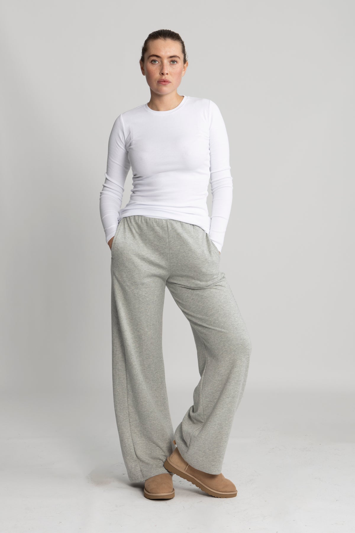 Wide Leg Pant - Grey Heather