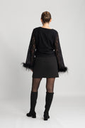 Peach Blouse - Black Lace