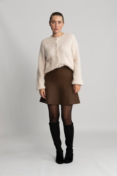 Sia Ras Ls Knit Pocket Cardigan - Birch Melange