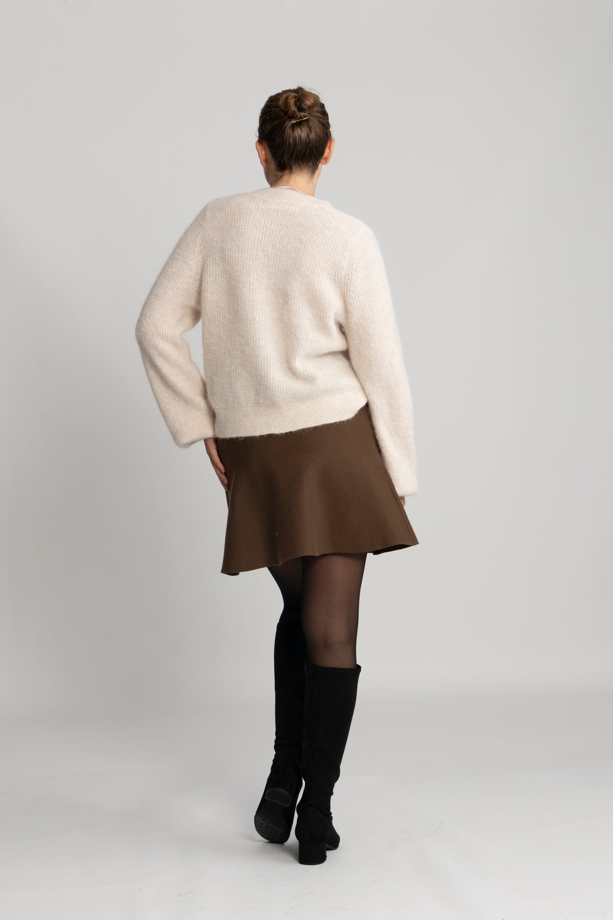 Sia Ras Ls Knit Pocket Cardigan - Birch Melange