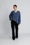 Sofie V-Neck Sweater - Blue