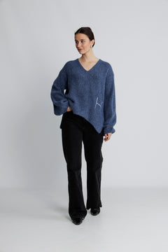 Sofie V-Neck Sweater - Blue