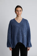 Sofie V-Neck Sweater - Blue
