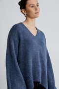Sofie V-Neck Sweater - Blue