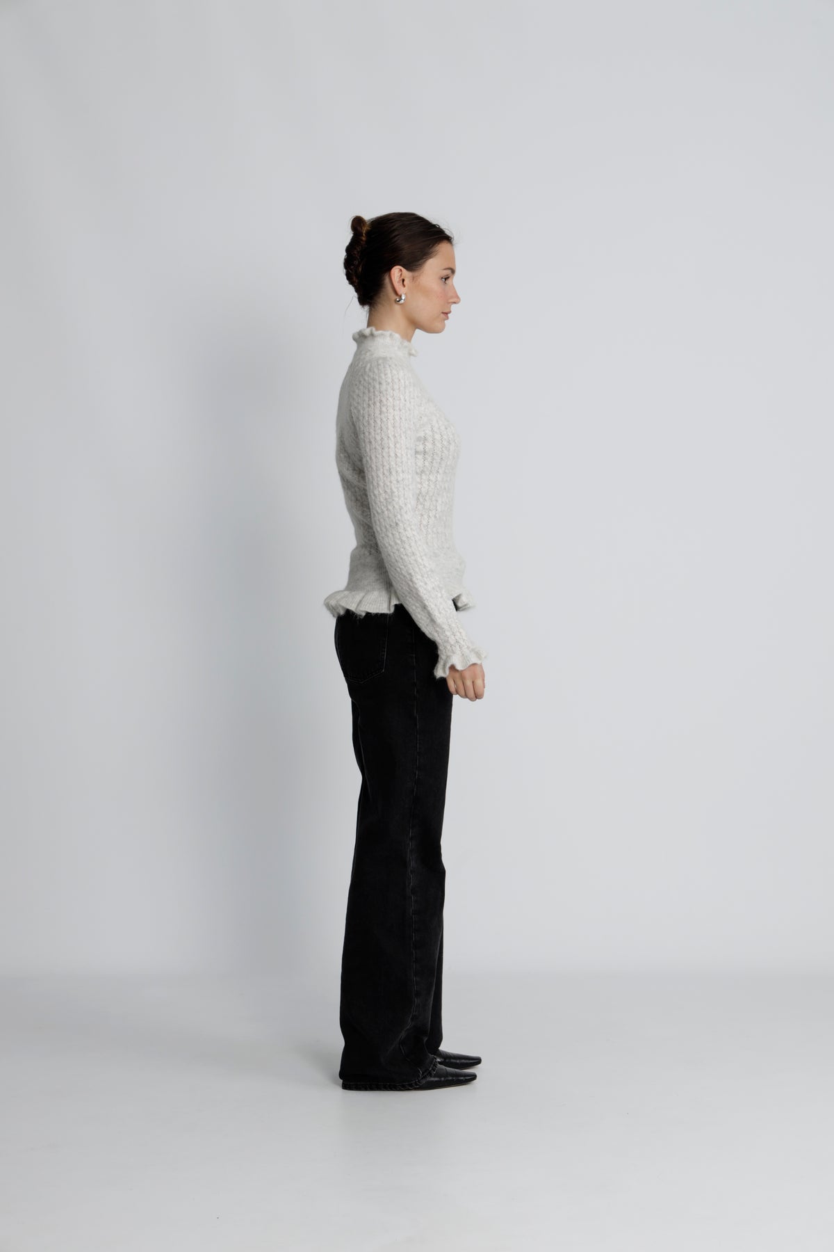 Vienna Alpaca Sweater - Light Grey Melange