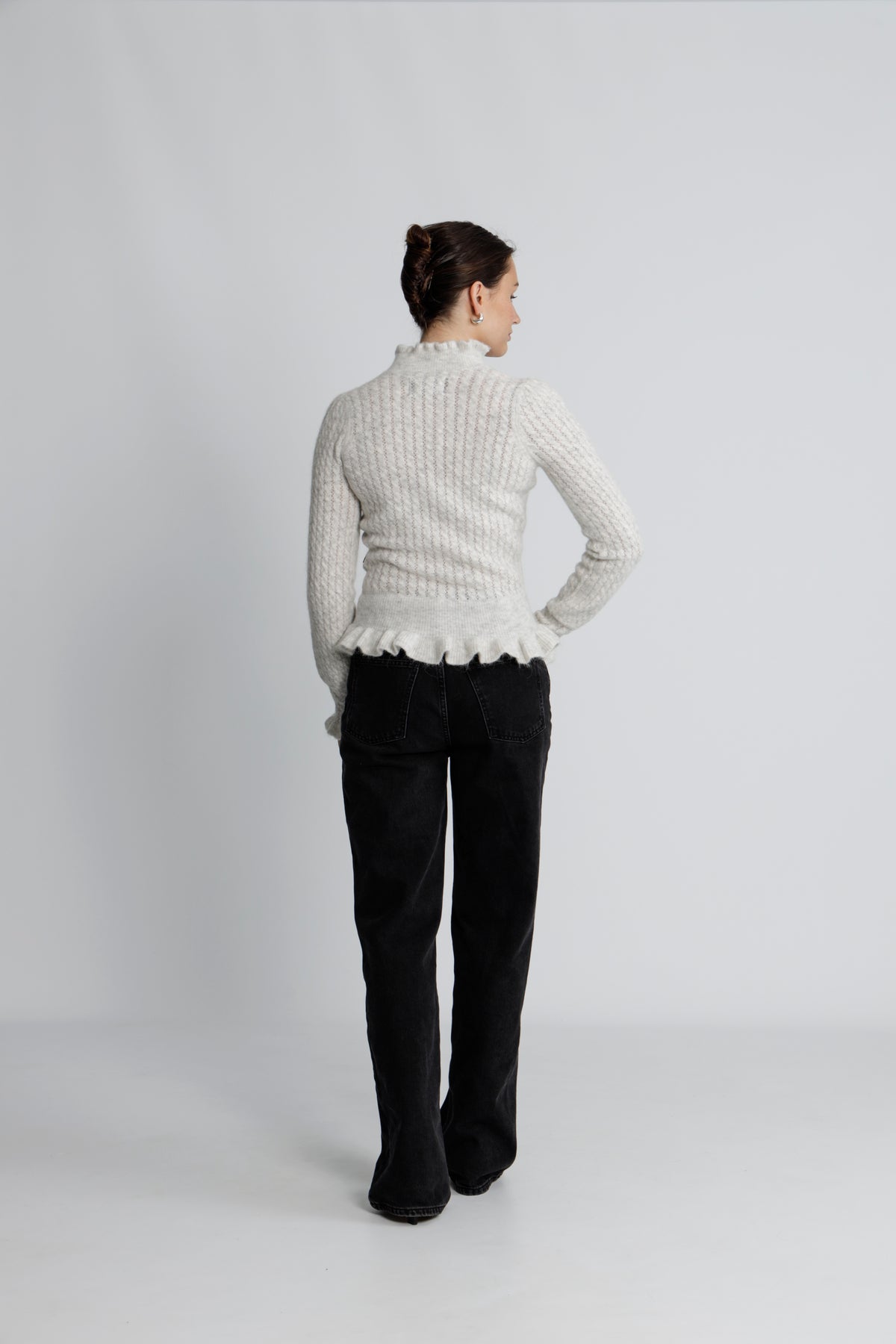 Vienna Alpaca Sweater - Light Grey Melange