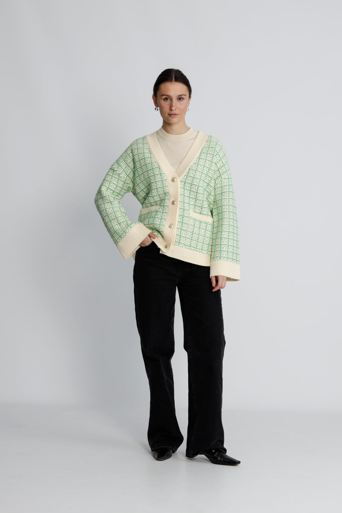 Yasliviana Ls Knit Cardigan - Bright Green Birch
