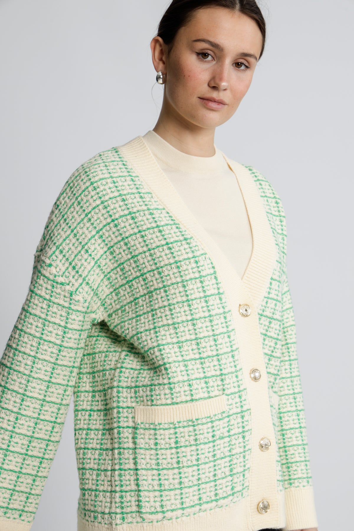 Yasliviana Ls Knit Cardigan - Bright Green Birch