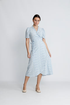 Peony Dress - Blue/White