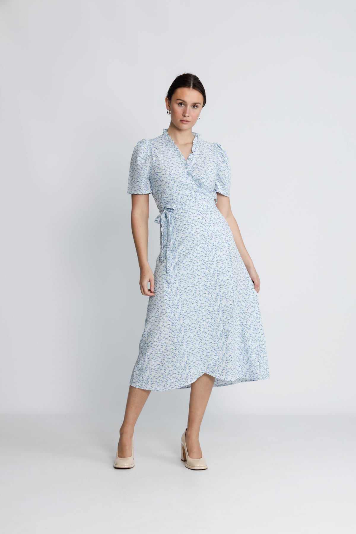 Peony Dress - Blå/Vit