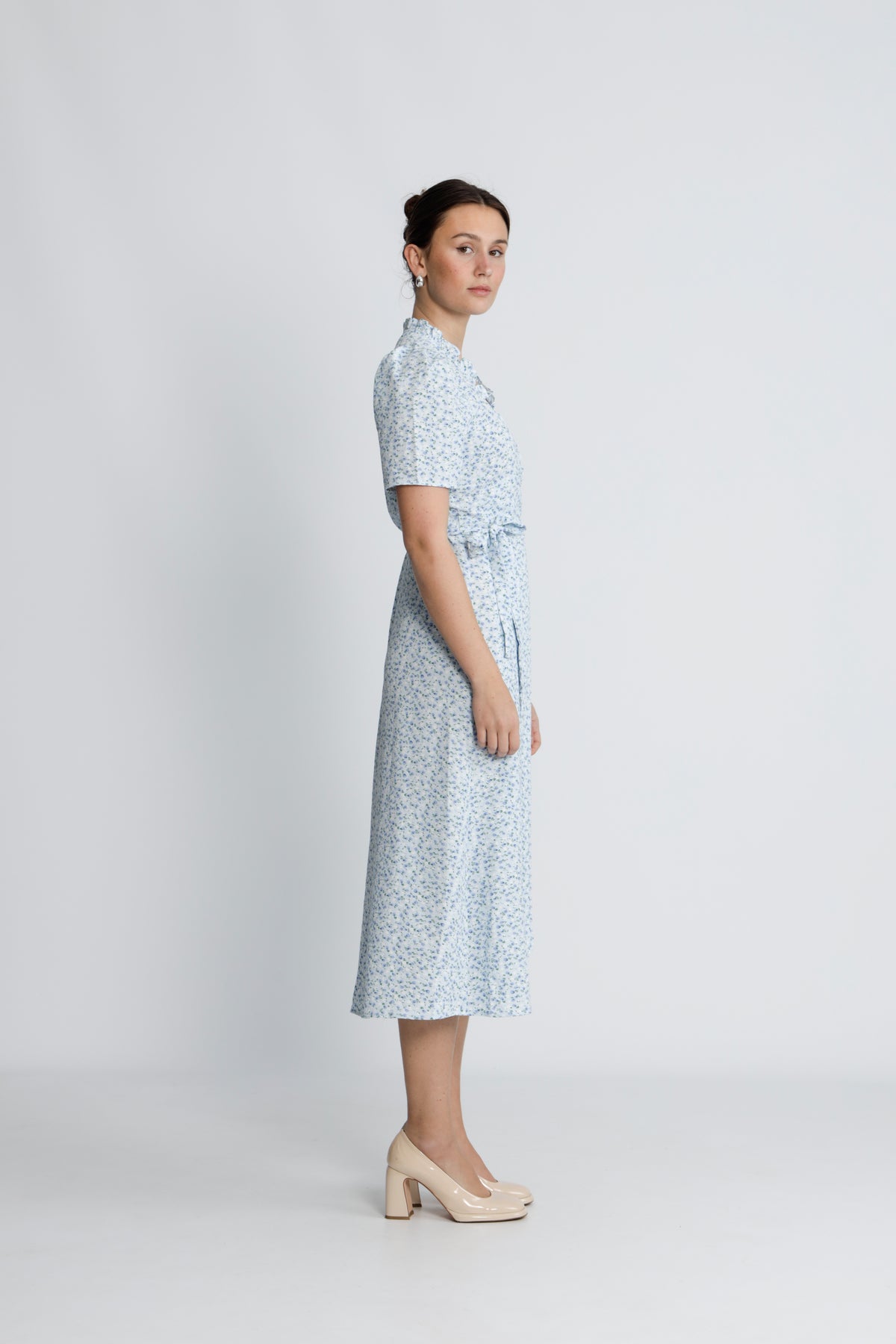 Peony Dress - Blå/Vit