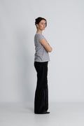 Organic Jersey Stripe Teasy Tee Fav - Parisian Night/Brilliant White