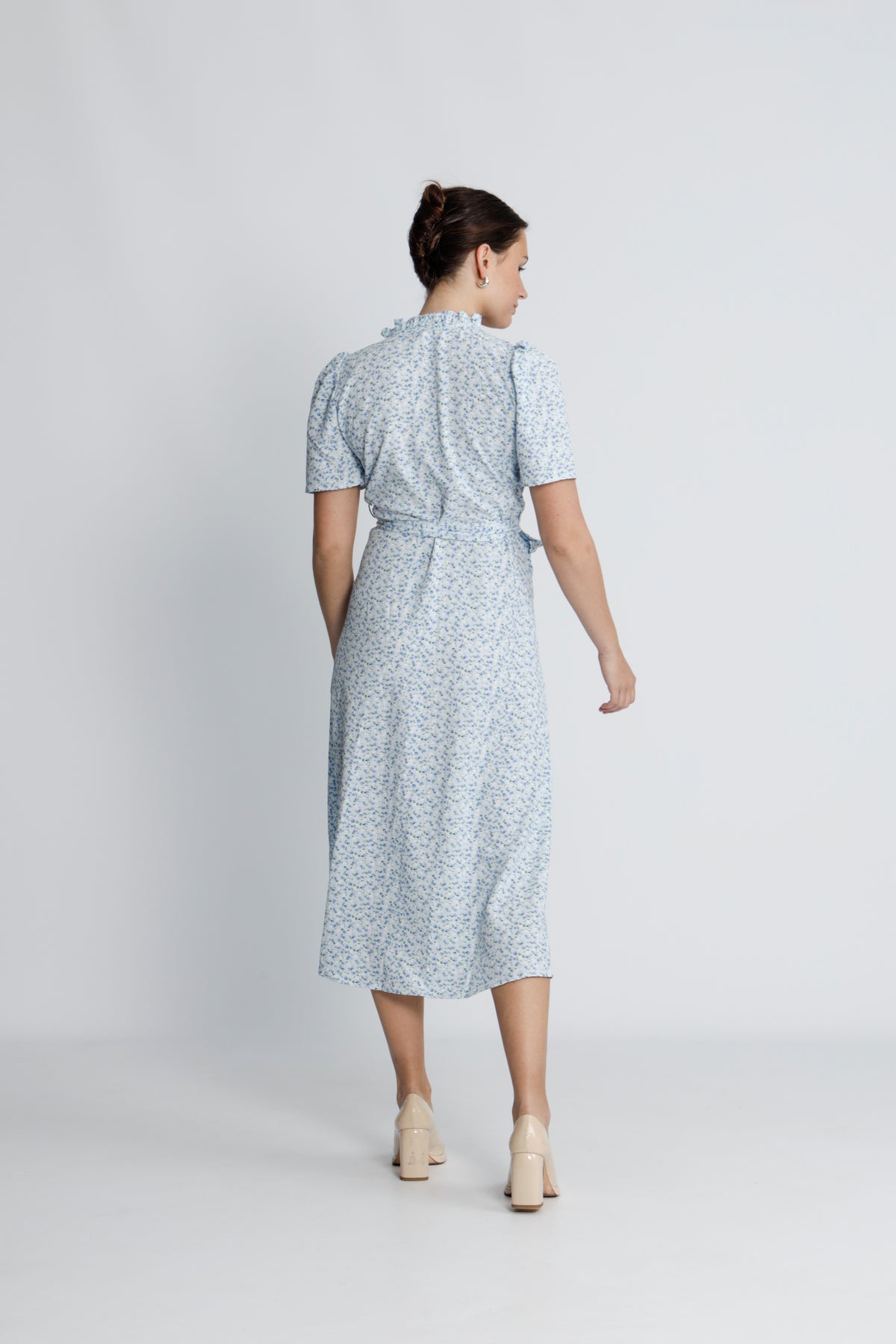Peony Dress - Blå/Vit