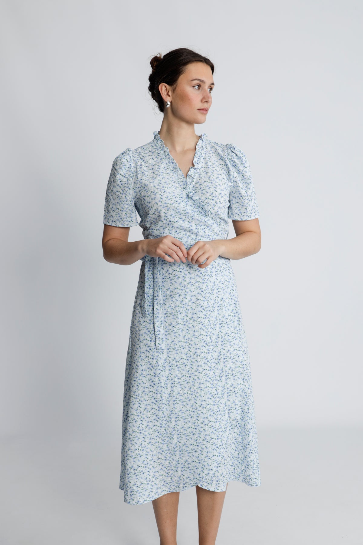 Peony Dress - Blå/Vit
