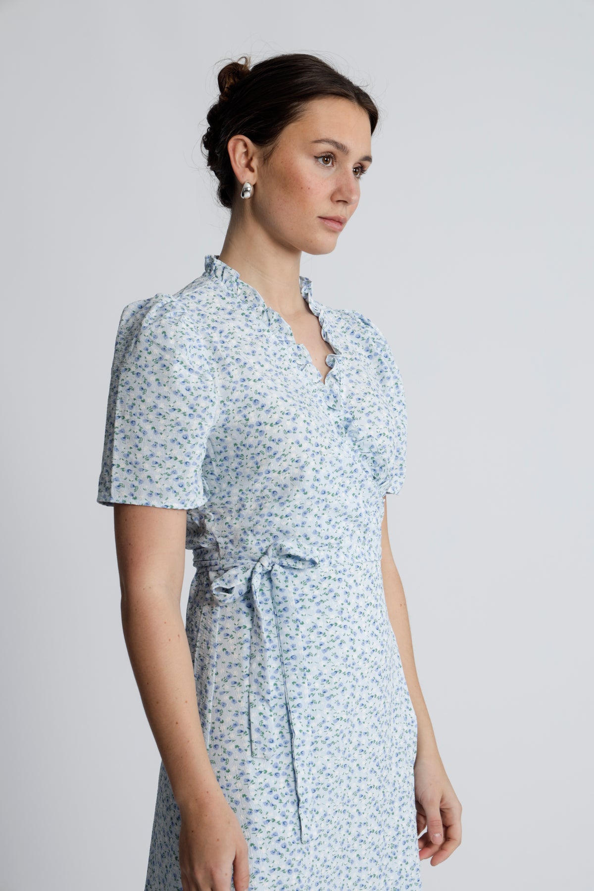 Peony Dress - Blå/Vit