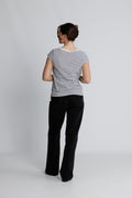 Organic Jersey Stripe Teasy Tee Fav - Parisian Night/Brilliant White