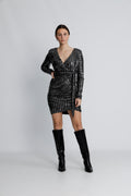 RAVN RAVN Olivia V-Neck Dress - Svart/Metallic