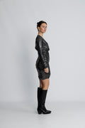 RAVN RAVN Olivia V-Neck Dress - Svart/Metallic