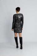 RAVN RAVN Olivia V-Neck Dress - Svart/Metallic