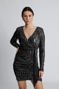 RAVN RAVN Olivia V-Neck Dress - Svart/Metallic