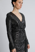 RAVN RAVN Olivia V-Neck Dress - Svart/Metallic