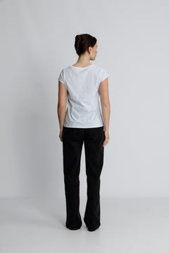 Organic Jersey Stripe Teasy Tee Fav - Cashmere Blue/Brilliant White