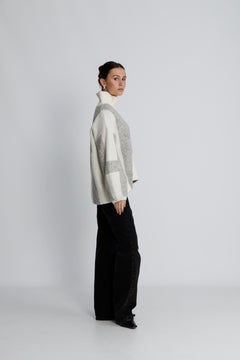 Isa Sweater - Offwhite With Grey