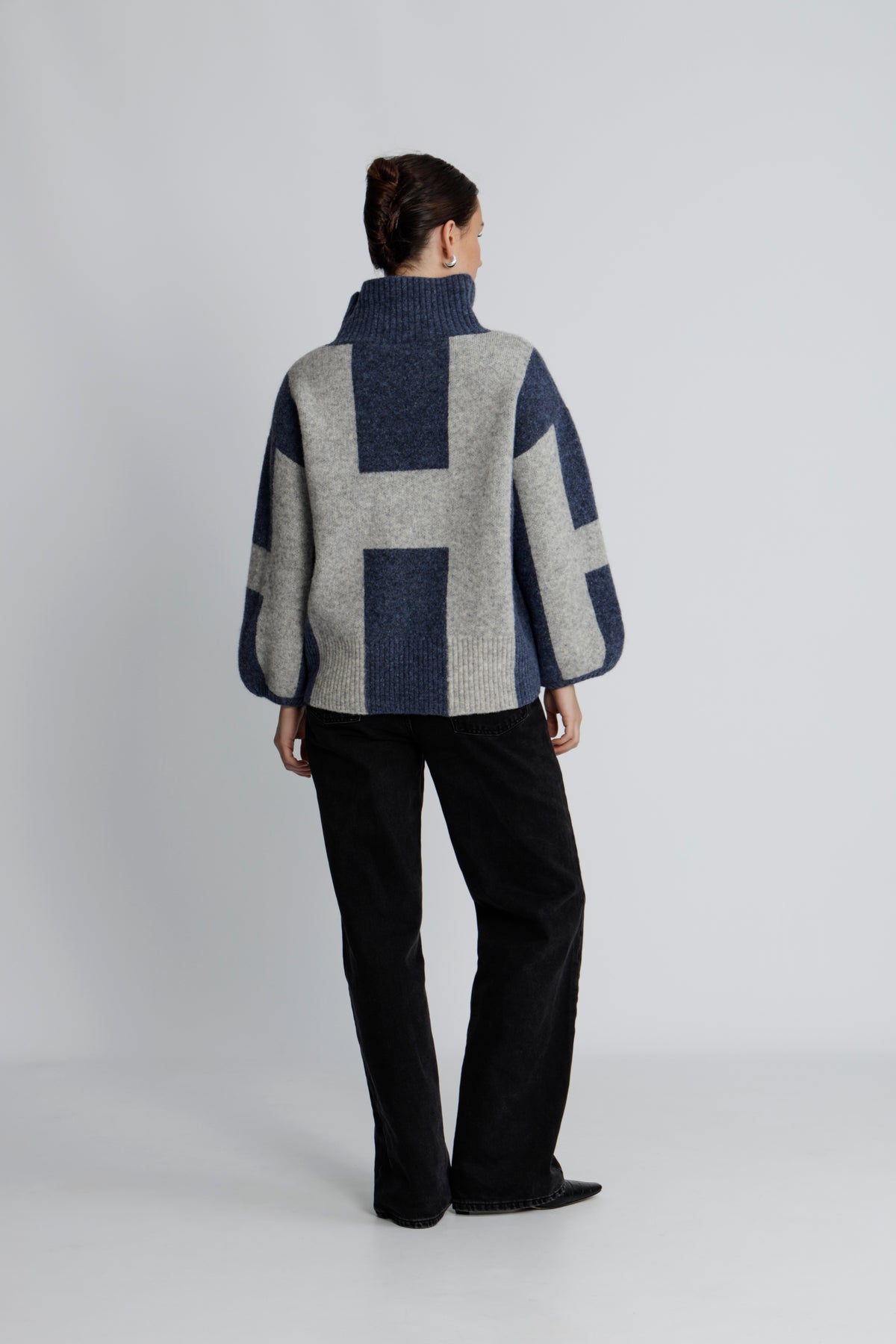 Isa Sweater - Blue With Grey Melange