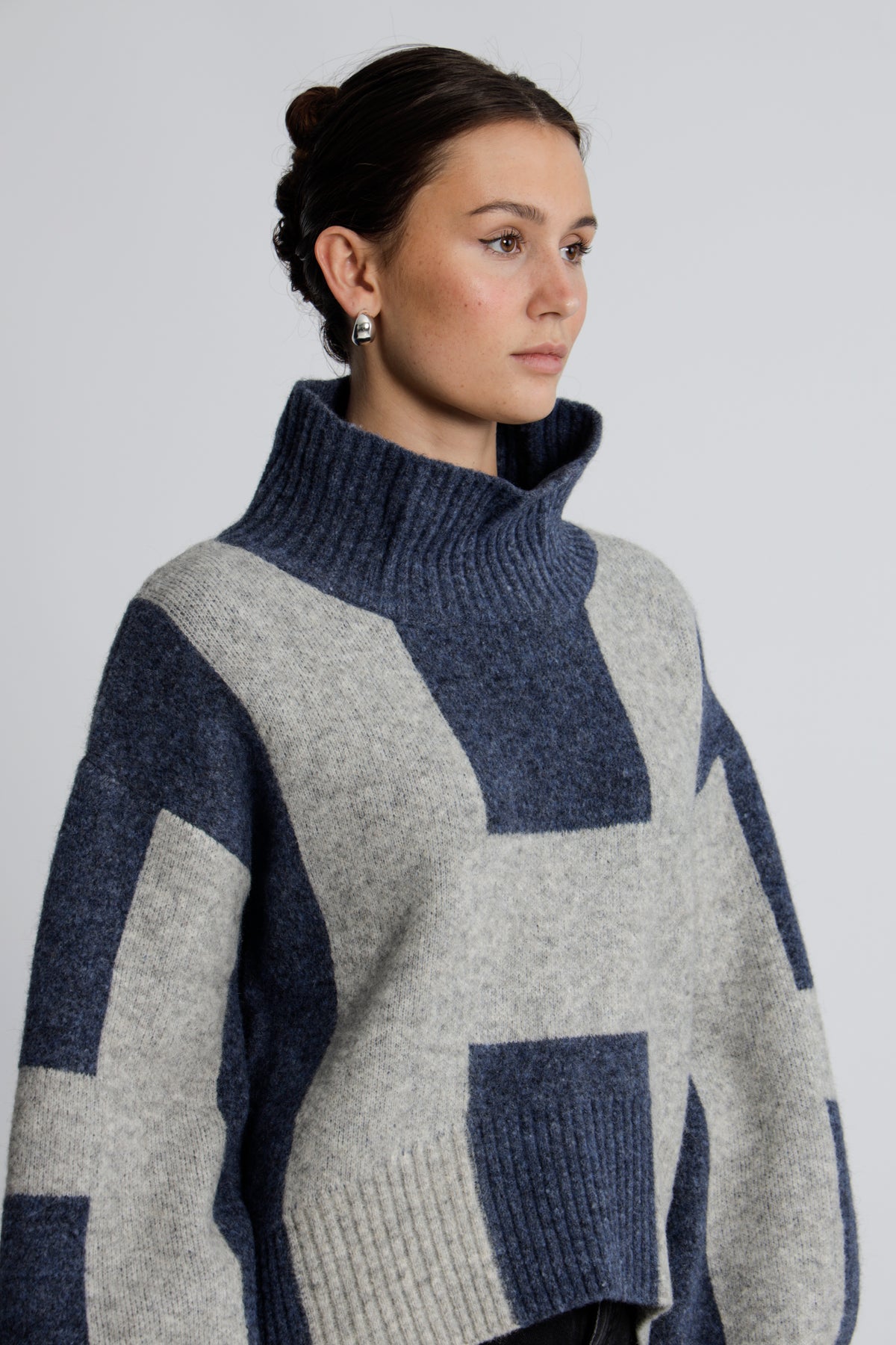 Isa Sweater - Blue With Grey Melange
