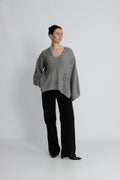 Sofie V-Neck Sweater - Grey Melange