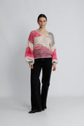Milana Ls Mohair Knit Dream - Multi Striped Pink