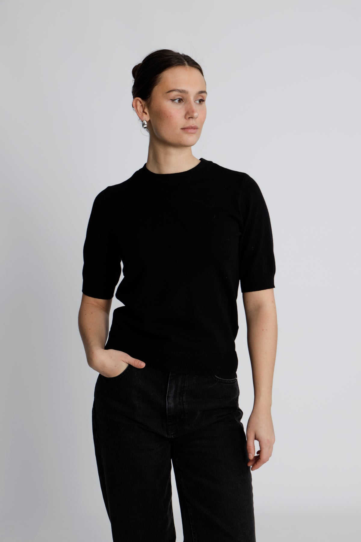 Yaslena SS Stickad Tröja - Svart
