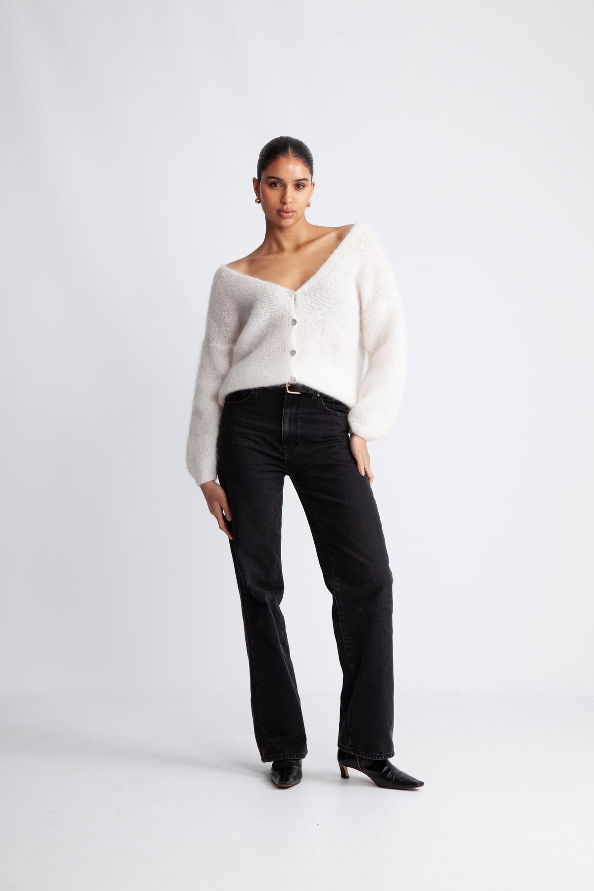 Cornelia LS Cardigan - Vit