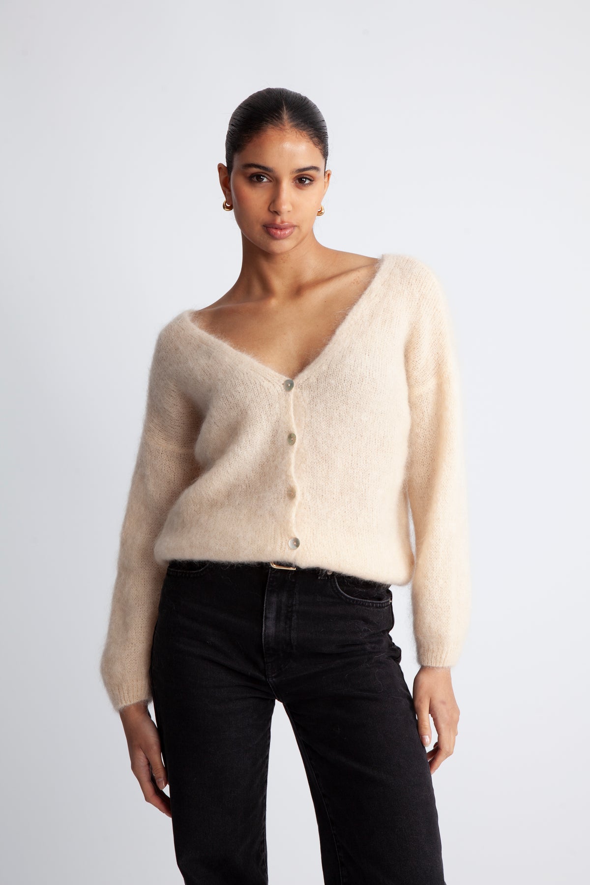 Cornelia Ls Cardigan - Almond
