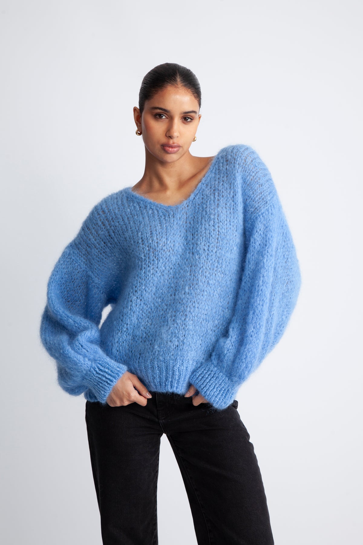 Milana LS Mohair Knit - Himmelsblå