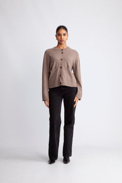 Yasanni Ls Knit Cardigan - Taupe Gray