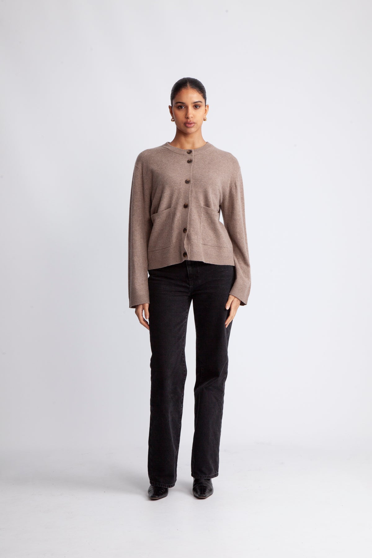 Yasanni Ls Knit Cardigan - Taupe Gray