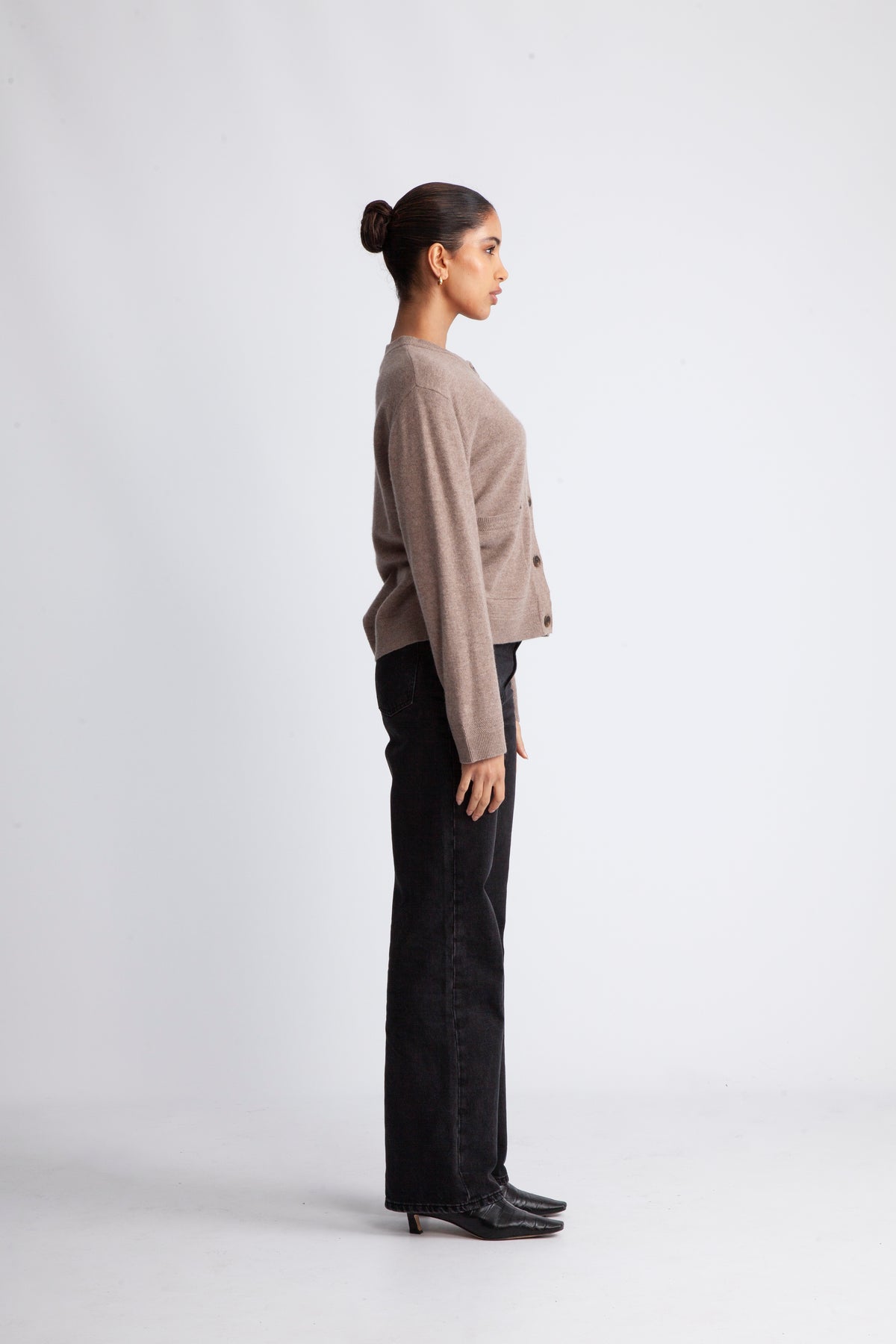 Yasanni Ls Knit Cardigan - Taupe Gray