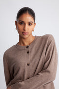 Yasanni Ls Knit Cardigan - Taupe Gray