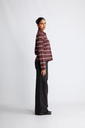 Lovella Striped Polo LL Tee - Bitter Chocolate