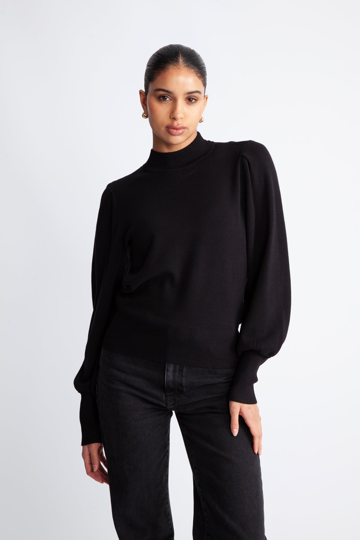 Yasfonny LS Knit Pullover - Svart