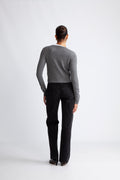 W. Cashmere Cardigan - Mörkgrå