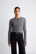 W. Cashmere Cardigan - Mörkgrå