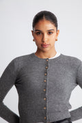 W. Cashmere Cardigan - Mörkgrå