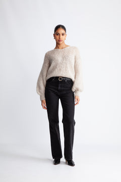 Milana Ls Mohair Knit - Beige