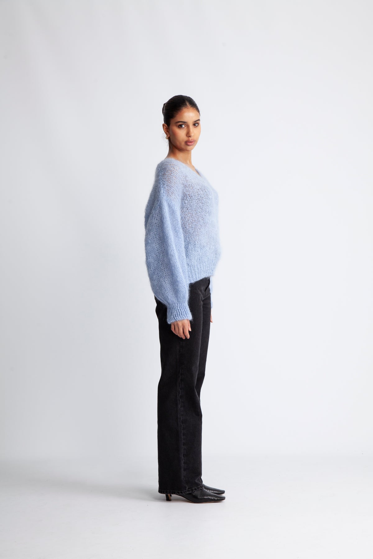 Milana Ls Mohair Knit - Light Blue