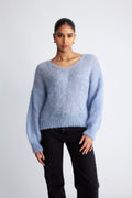 Milana Ls Mohair Knit - Light Blue