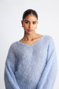 Milana Ls Mohair Knit - Light Blue