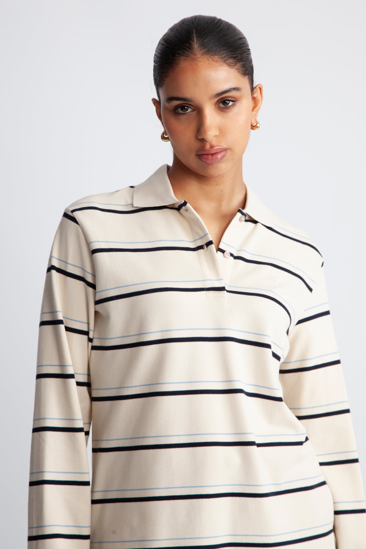 Lovella Striped Polo LL Tee - Summer Sand
