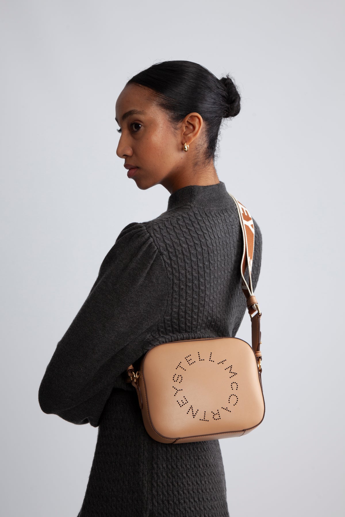 Stella McCartney Logo Camera Crossbody Bag - Fawn